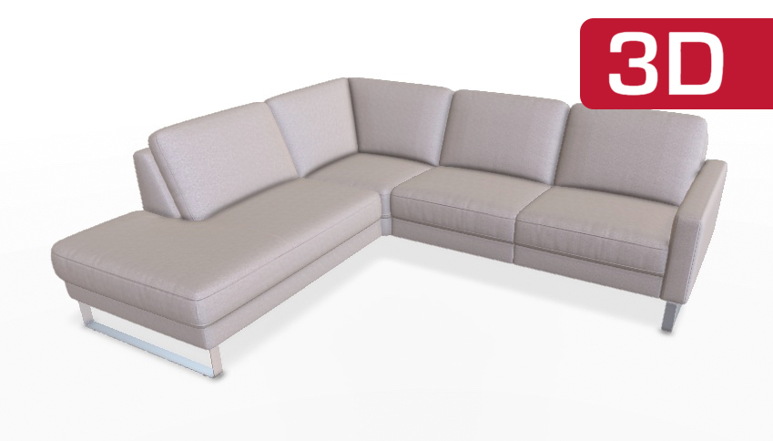 Moderne graue Wohnzimmer-Eckcouch.